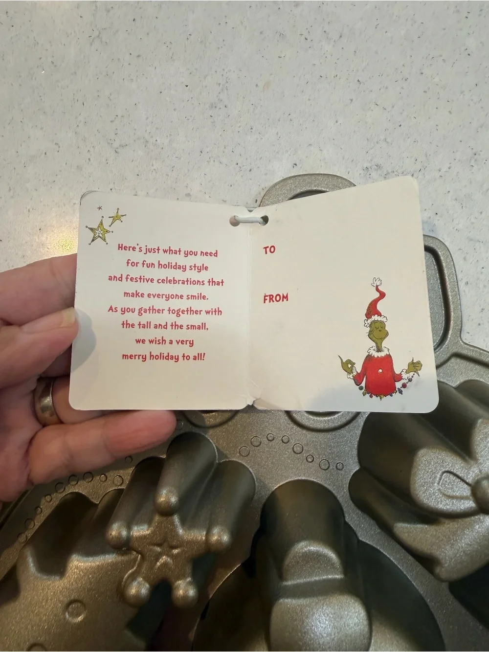 Grinch Holiday Character Cake Pan - Metallic Gray Kids Baking Mold never used